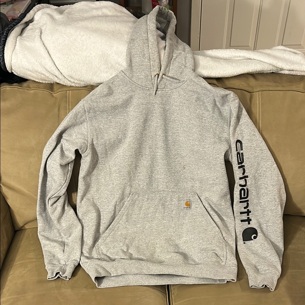 Carhartt Light Gray Hoodie with Logo